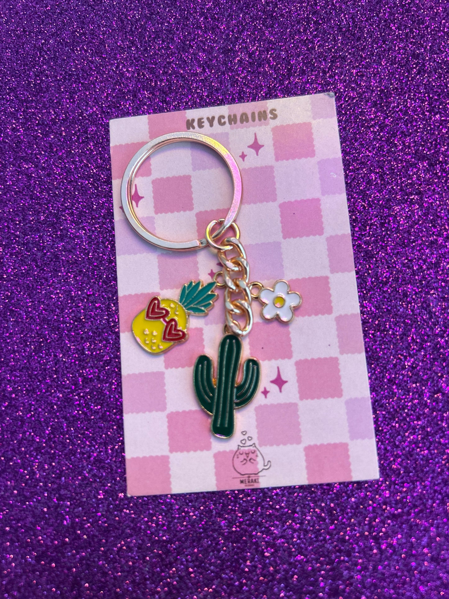 Rosy Whimsy Charms Keychain