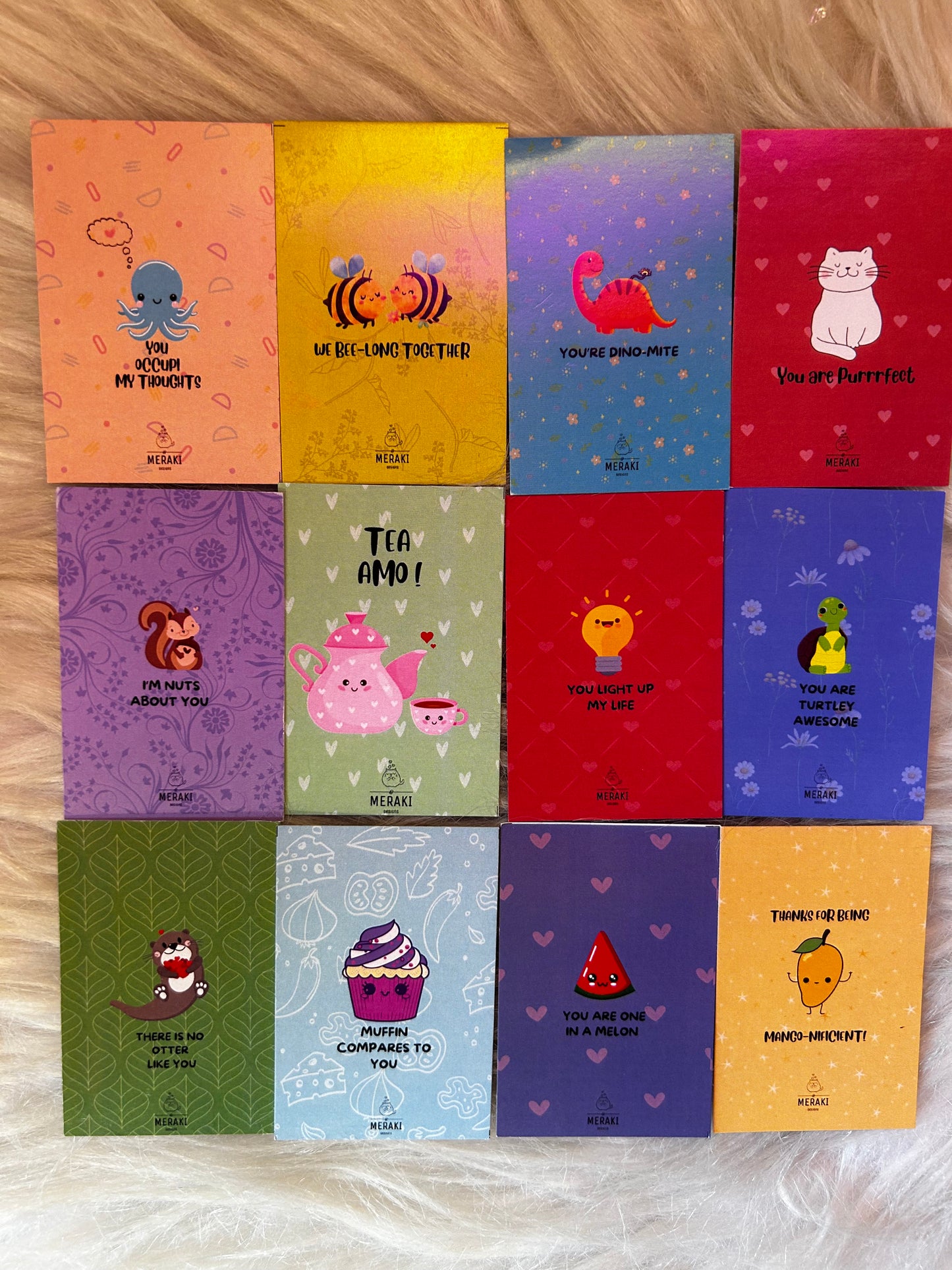 Cute mini pun cards collection