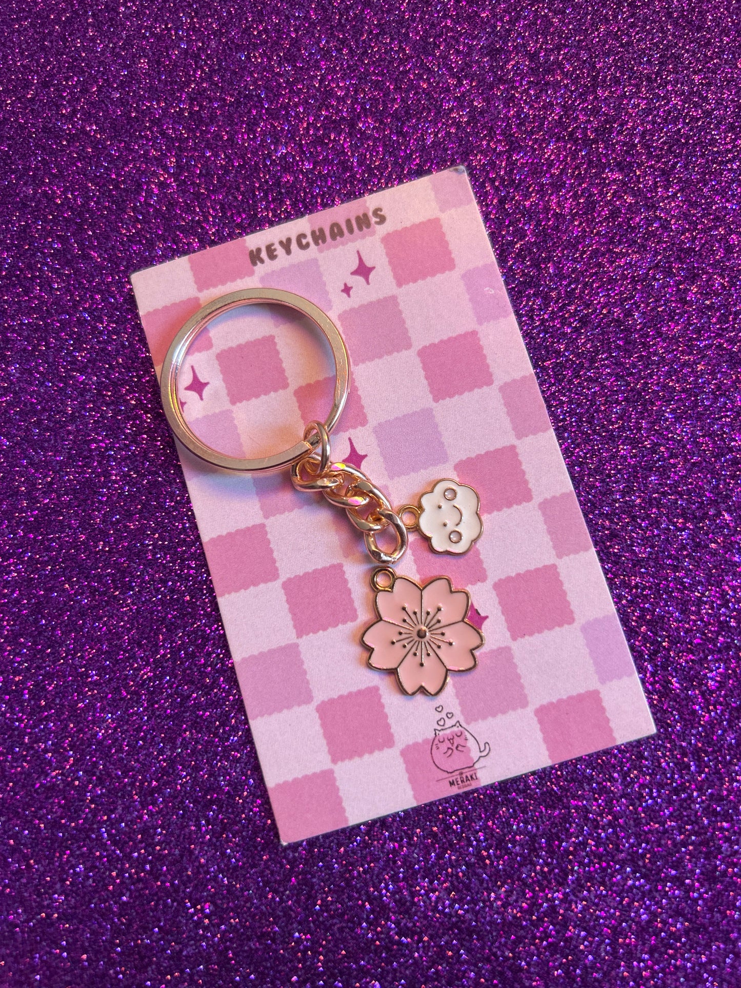 Rosy Whimsy Charms Keychain