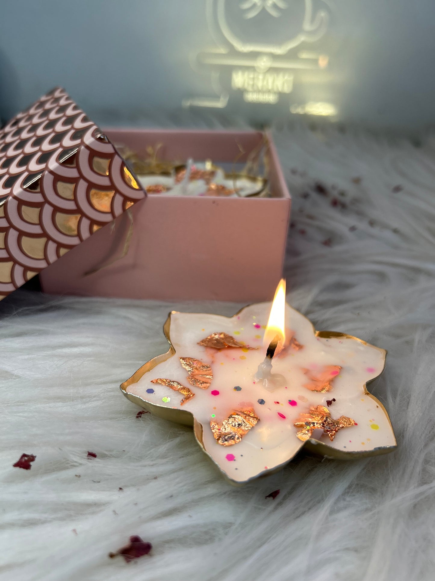 Festive scented soy wax candles