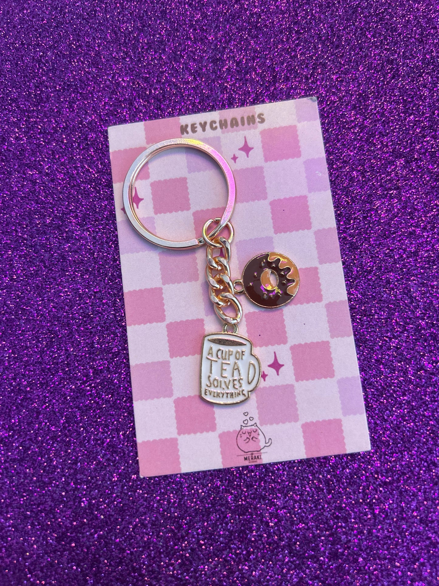 Rosy Whimsy Charms Keychain