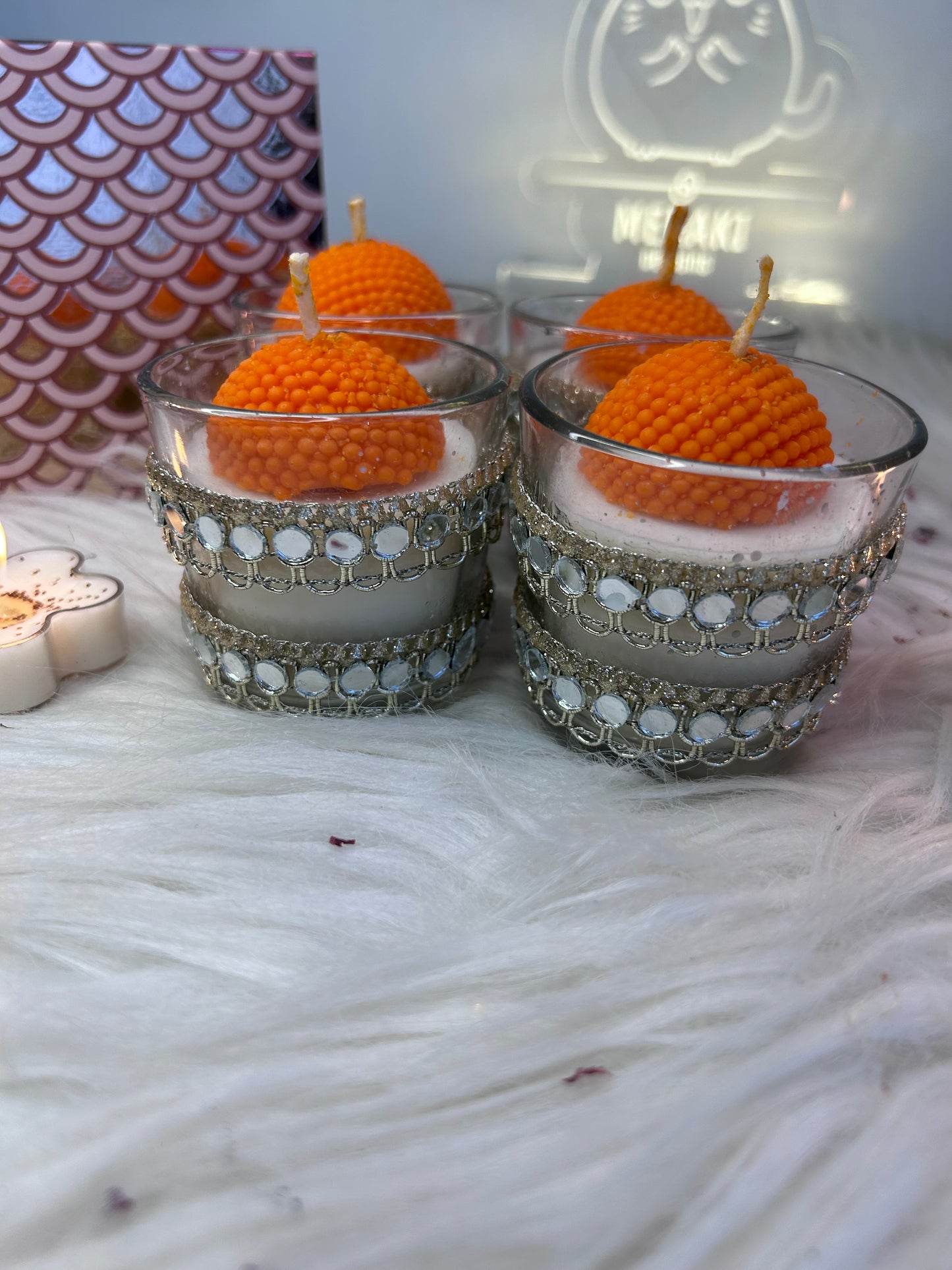 Festive scented soy wax candles