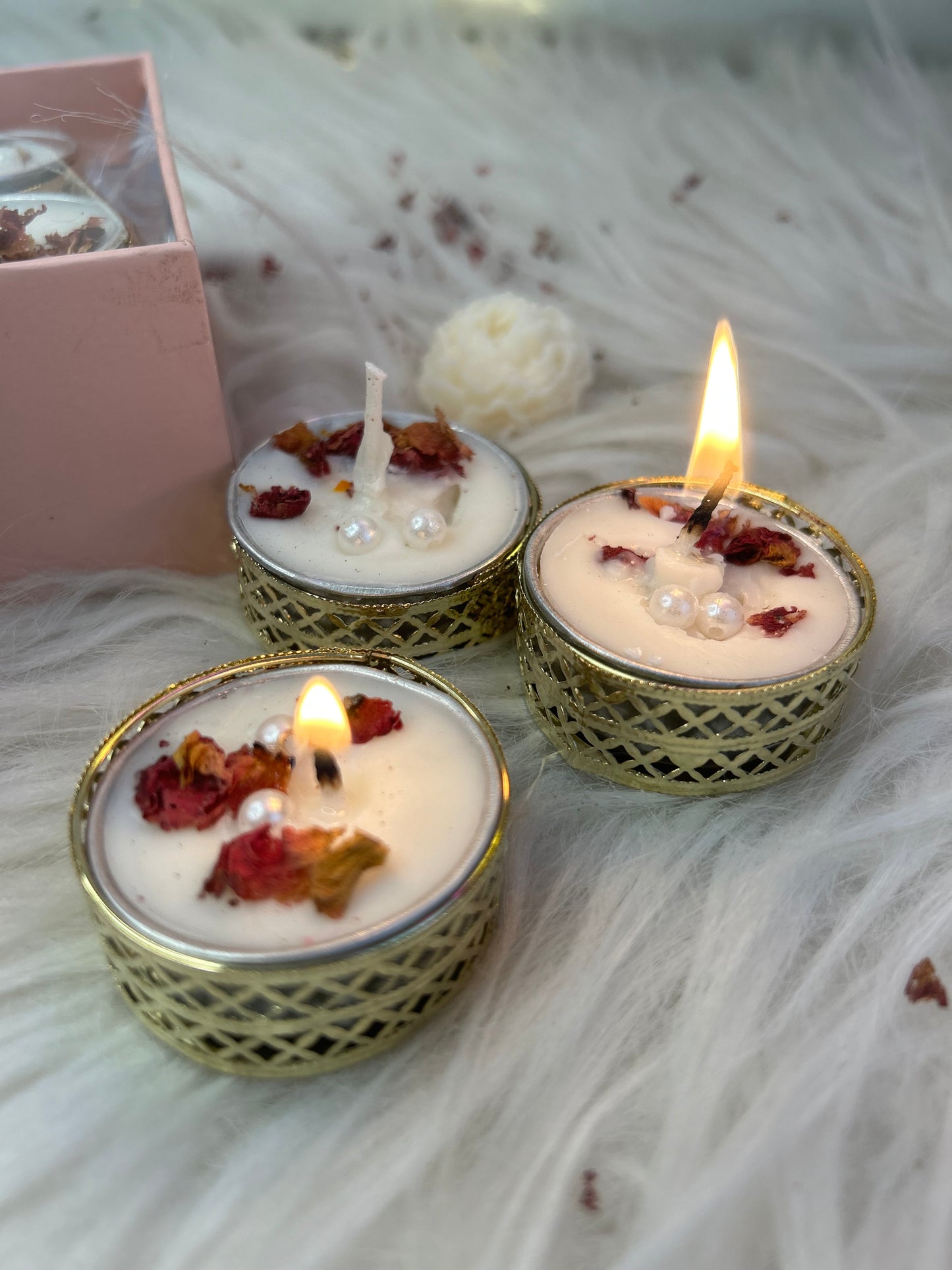 Festive scented soy wax candles