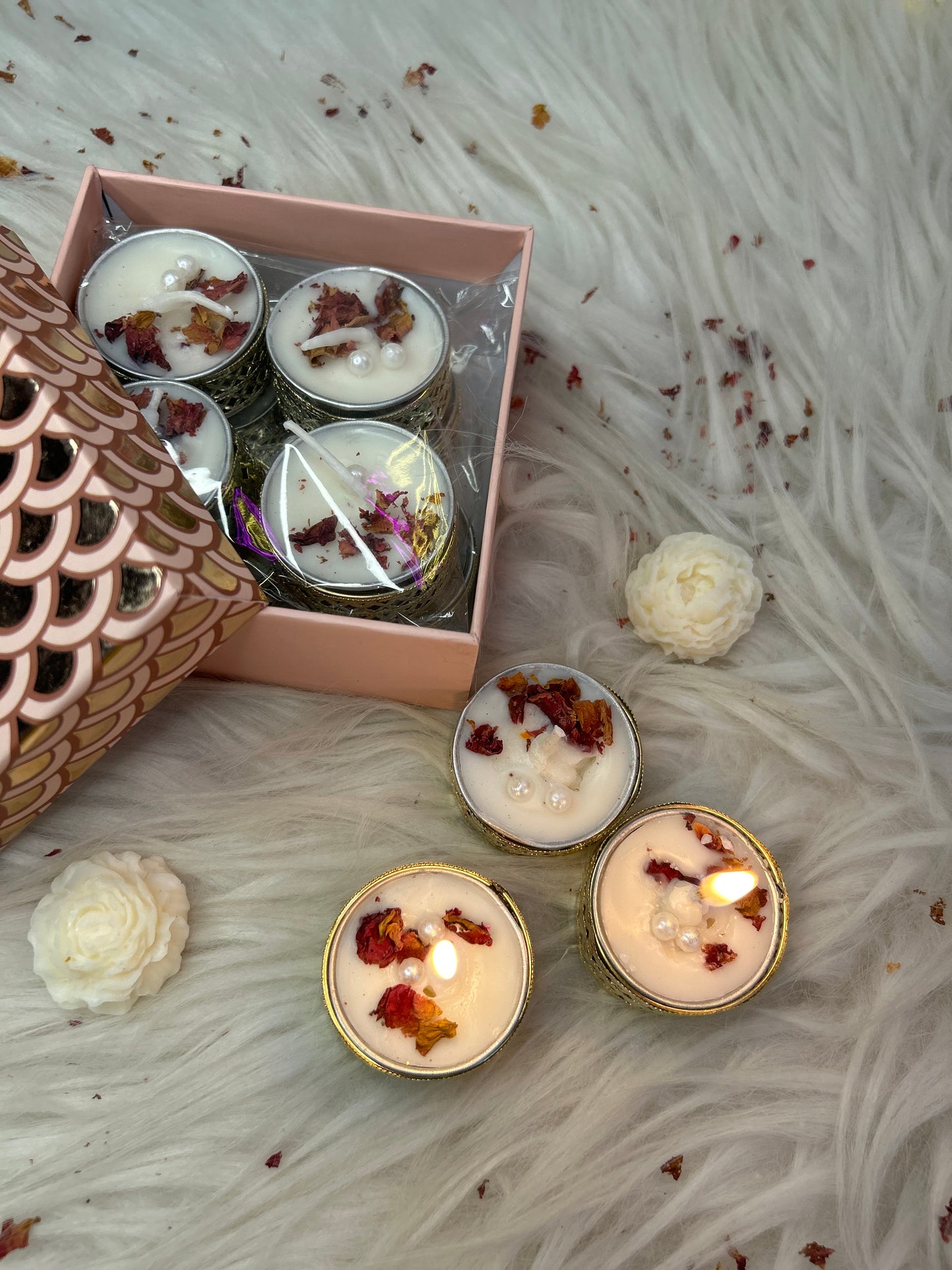 Festive scented soy wax candles