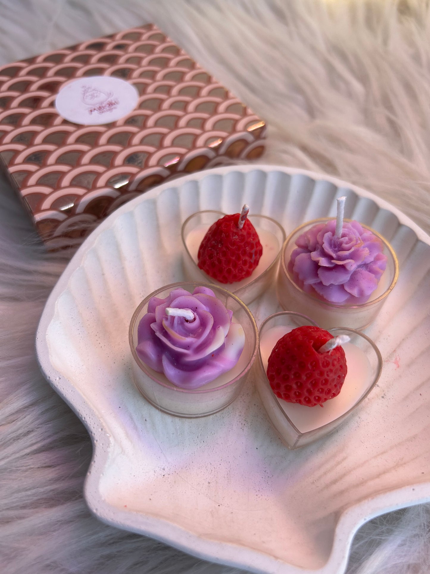 Festive scented soy wax candles