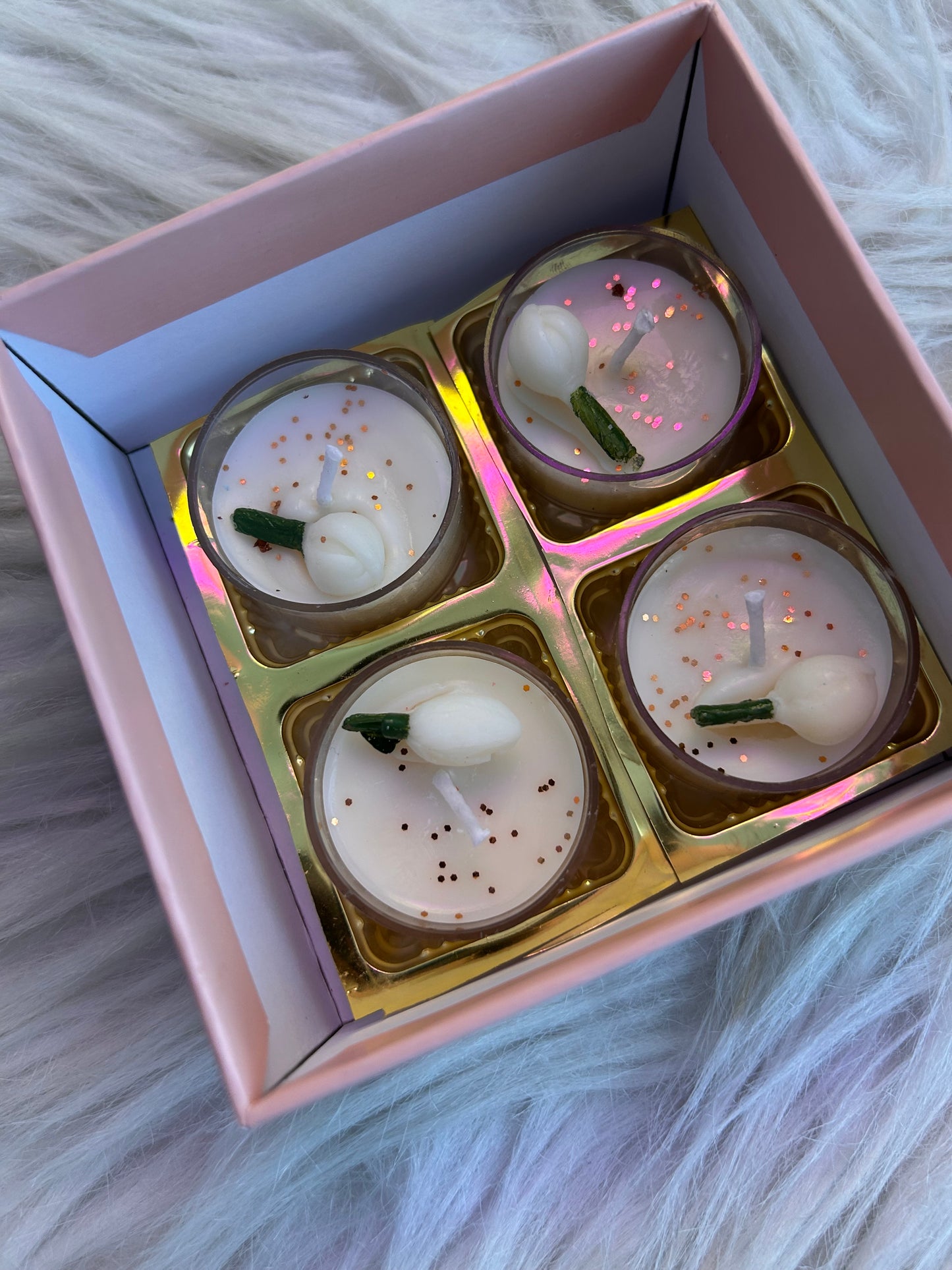 Festive scented soy wax candles